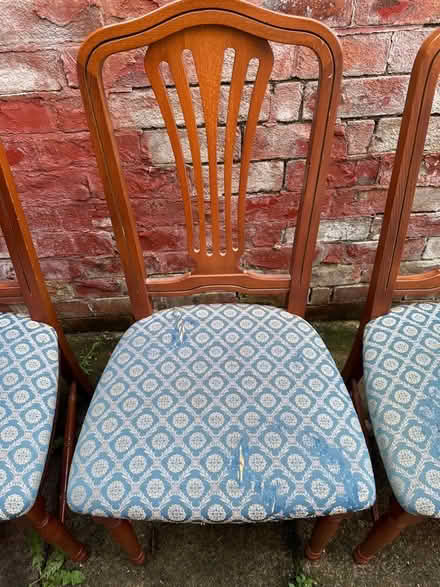 Photo of free Four dining chairs (two have worn cushions) (Chorley PR6) #3