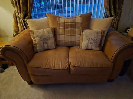 Photo of free 3 seat settee in faux suade/leather (Waterthorpe S20) #2