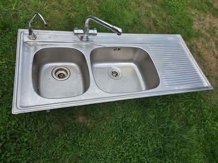 Photo of free Franke Stainless Steel Double Sink with taps and waste (Fleetville AL1) #1