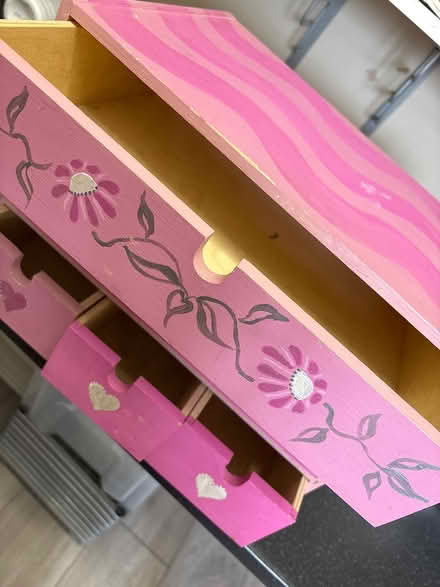 Photo of free Pink wooden table top draw set (Fyfield OX13) #3