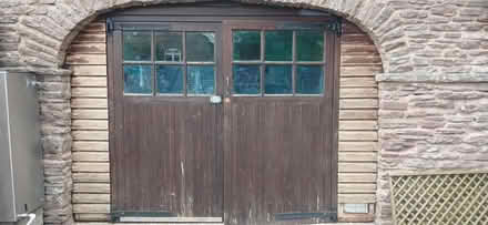 Photo of free 7ft wide Solid GARAGE DOORS (Llangarron HR9) #1