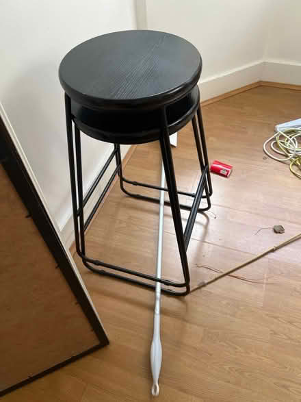 Photo of free 2 black bar stools (SE14, Nunhead) #1