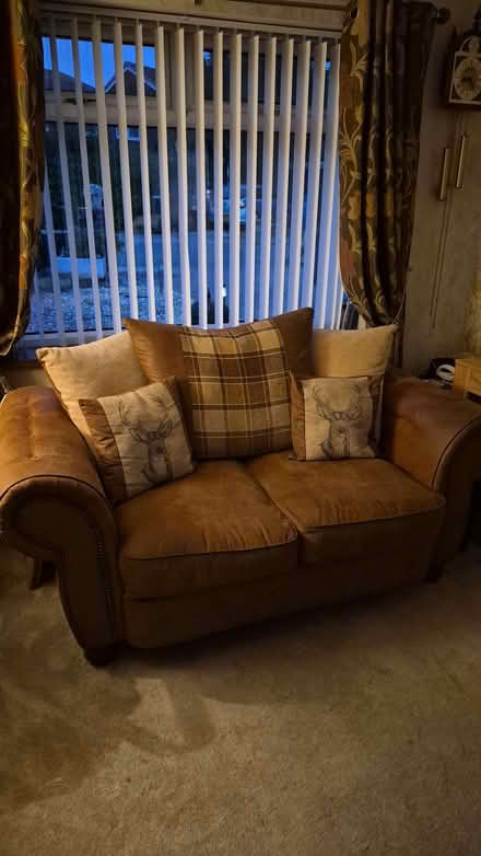 Photo of free 3 seat settee in faux suade/leather (Waterthorpe S20) #1