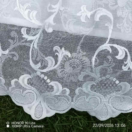 Photo of free White lace curtains (Burley on the Hill LE15) #1