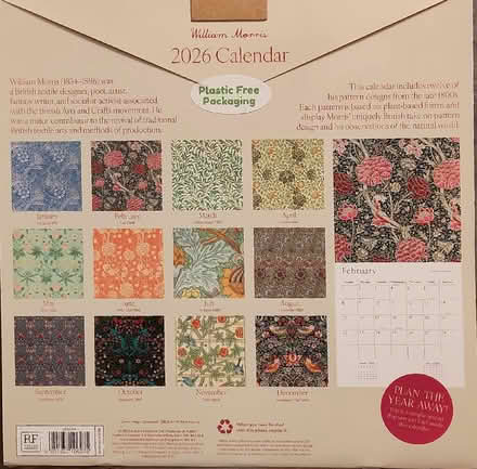 Photo of free William Morris 2026 Calendar (Claverton BA2) #2