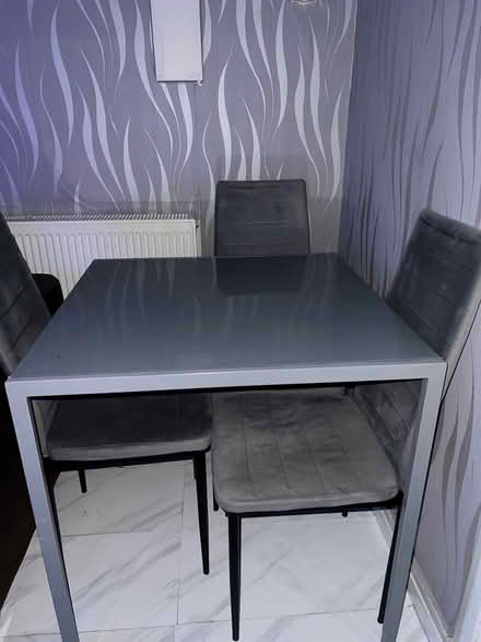 Photo of free Small grey dining table with 3 chairs (Hertsmere WD6) #1