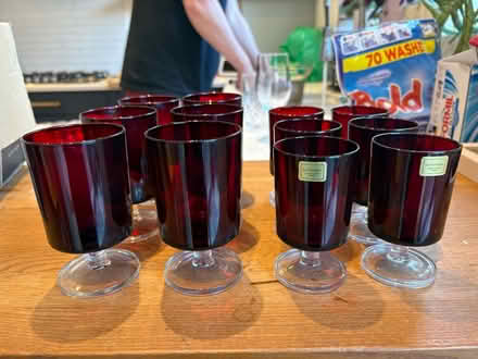 Photo of free 12 x Vintage 1970s French Luminarc Cavalier Ruby Wine Glasse (Merton SW19) #3