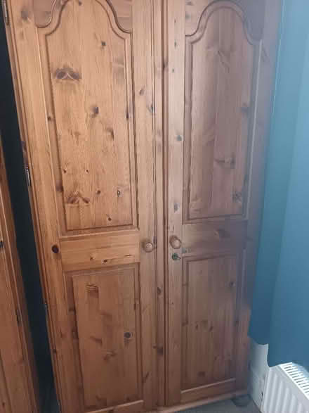Photo of free Double door pine wardrobe with removable blanket box (Lavender Hill SW11) #3