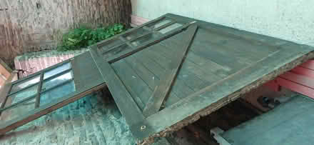 Photo of free 7ft wide Solid GARAGE DOORS (Llangarron HR9) #2