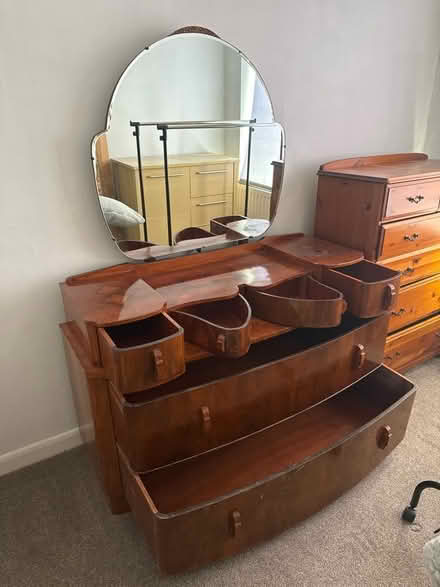 Photo of free Vintage/Art Deco Style Wooden Dressing Table with mirror (Burnham SL1) #1