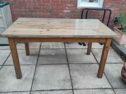 Photo of free Solid wood table with glass top and two chairs (Wingrave HP22) #3