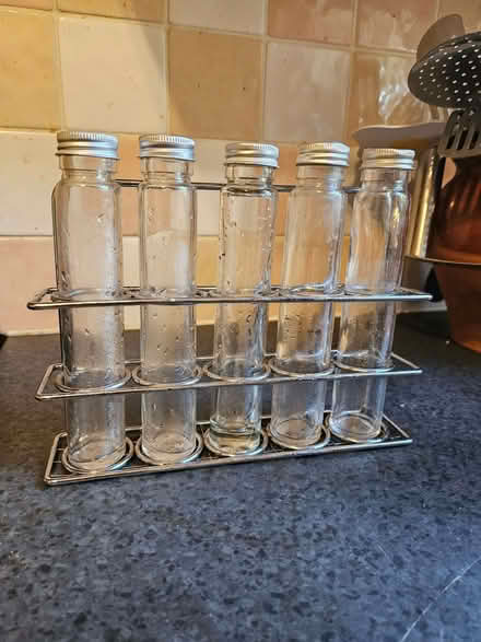 Photo of free Glass spice jars in metal rack (Gosforth NE3) #1