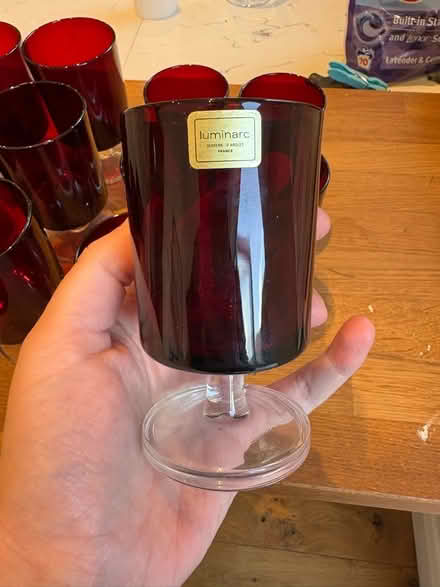 Photo of free 12 x Vintage 1970s French Luminarc Cavalier Ruby Wine Glasse (Merton SW19) #4