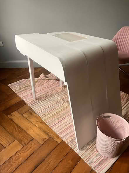 Photo of free MDF desk - white washed - wood for recycling? (Upper Wolvercote OX2) #1