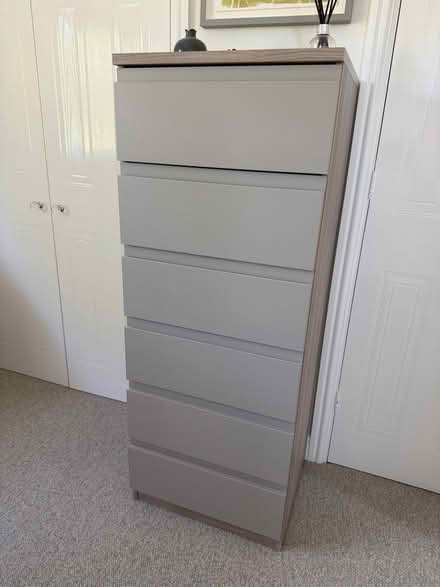 Photo of free John Lewis Mixit grey tallboy & 2 bedside units (Arborfield Garrison RG2) #1
