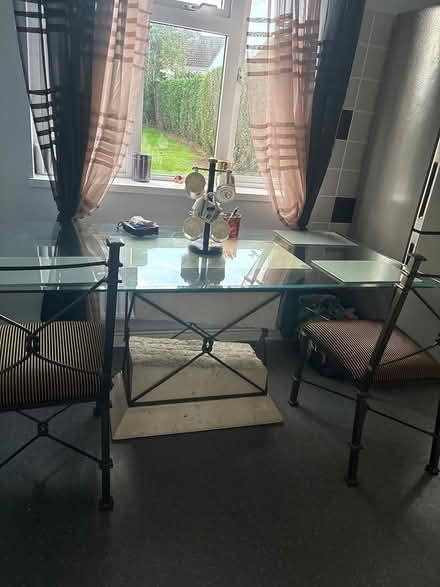 Photo of free glass table 4 upholstered chairs (Braintree cm7 5TW) #1