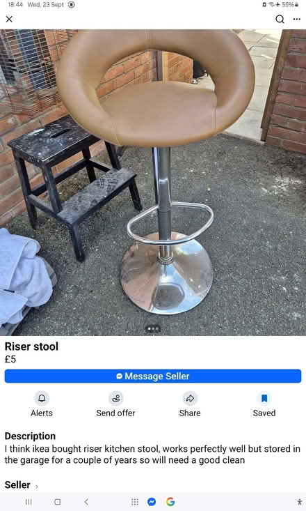 Photo of free Caramel coloured rising stool (Gobowen SY11) #1