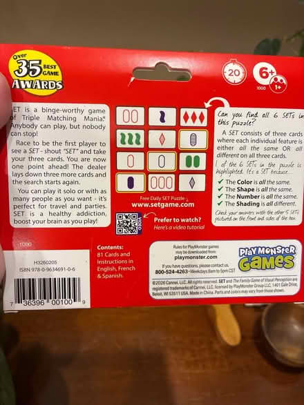 Photo of free Card game never used (Mason) #2