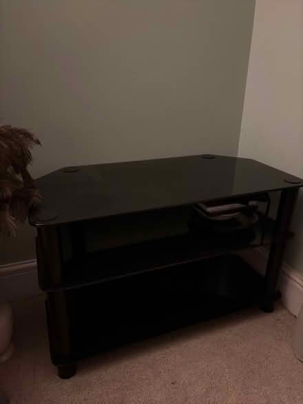 Photo of free Black glass tv corner unit (Lutterworth LE17) #1