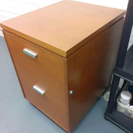 Photo of free Wooden 2 drawer filing cabinet (Barnt Green CP B45) #1