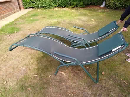 Photo of free 2 green garden chairs (Parson's Heath CO4) #3