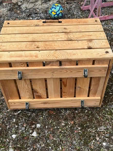 Photo of free Open top Wood crate/box on casters (Headley KT18) #2