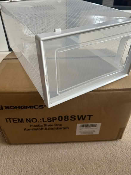 Photo of free Songmics plastic shoe boxes (Tolworth KT6) #1