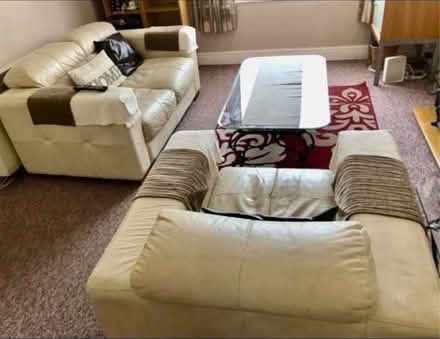 Photo of free Cream leather armchair DFS (Purley CR8) #4