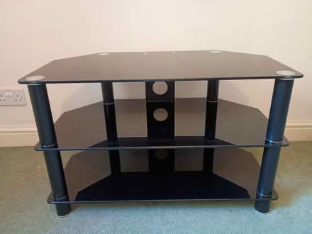 Photo of free black glass and chrome tv and vcr stand (Parson's Heath CO4) #1