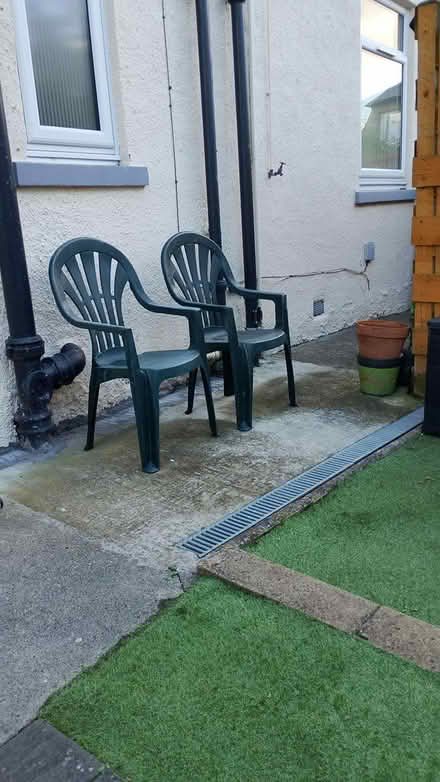 Photo of free Two green garden chairs (Chesser EH14) #1