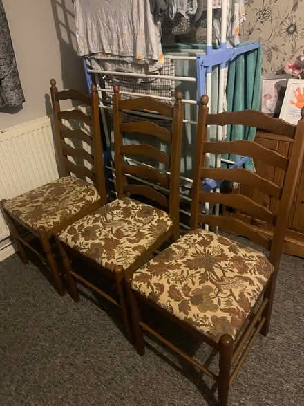 Photo of free Three lovely solid pine dining chairs (Southdown BA2) #1