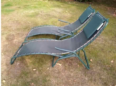 Photo of free 2 green garden chairs (Parson's Heath CO4) #2