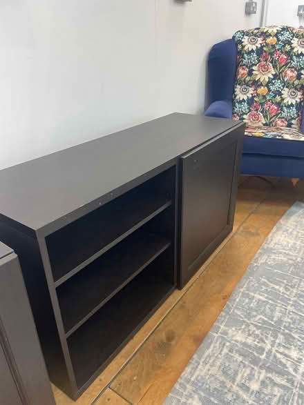 Photo of free Dark wood cabinet (2 sections) (Esher KT10) #1