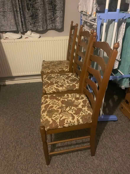 Photo of free Three lovely solid pine dining chairs (Southdown BA2) #2