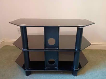 Photo of free black glass and chrome tv and vcr stand (Parson's Heath CO4) #2