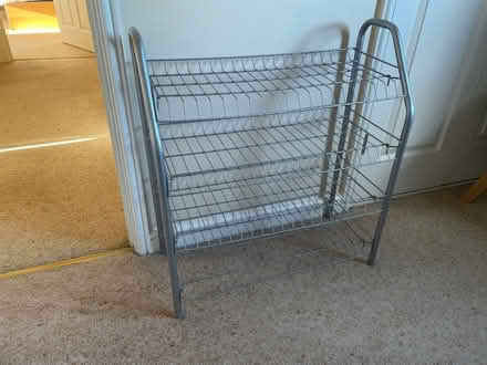 Photo of free Shoe rack, silver metal (LN1 Lincoln) #1