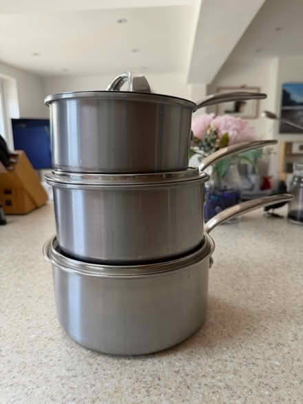 Photo of free 3 x non-stick saucepans with lids (Near Berrylands Station KT5) #3