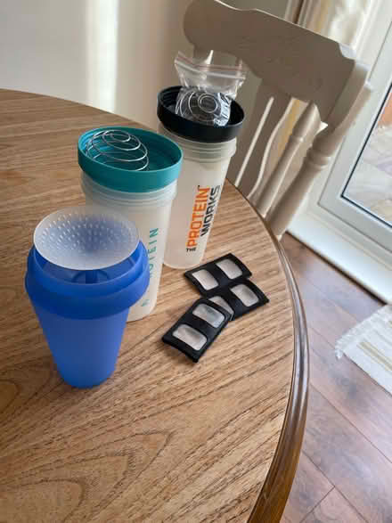 Photo of free Two protein shakers and kettle filt (OX3) #2