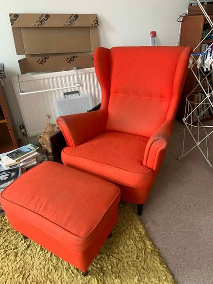 Photo of free Cosy red armchair with footstool (Kemptown BN2) #1