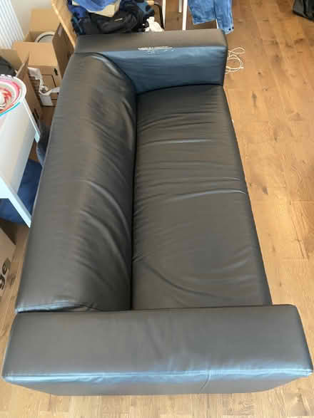 Photo of free Dark brown pleather sofa (Shepherds Bush W6) #2