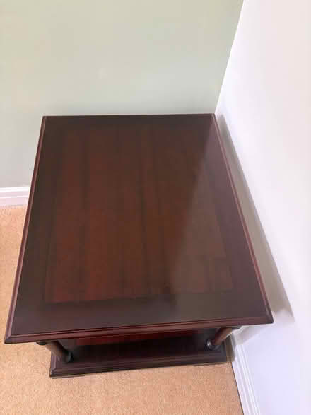 Photo of free Coffee/Lamp Table Mahogany with under shelf for magazines (Meppershall SG17) #3