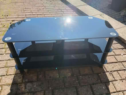 Photo of free TV Stand/Corner Unit - Black Glass, 3 Shelves (Low Moor BD12) #1