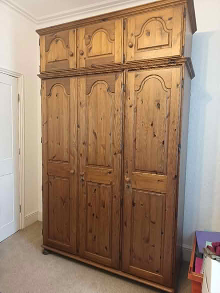 Photo of free Triple door pine wardrobe and removable blanket box (Lavender Hill SW11) #2