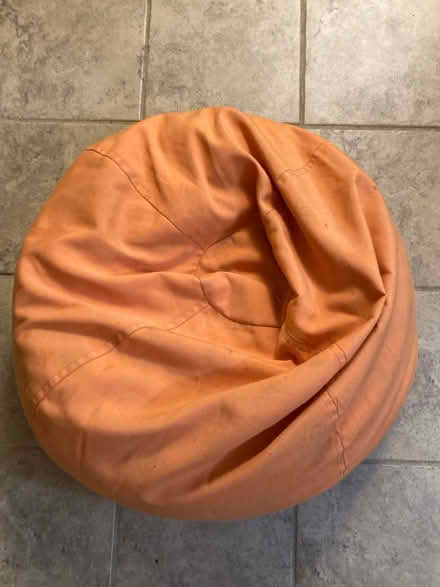 Photo of free Old orange beanbag chair (Petworth/ Park View) #1
