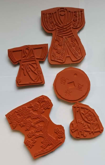 Photo of free Set of Japanese‐style rubber stamps for card making (Hatch End HA5) #2