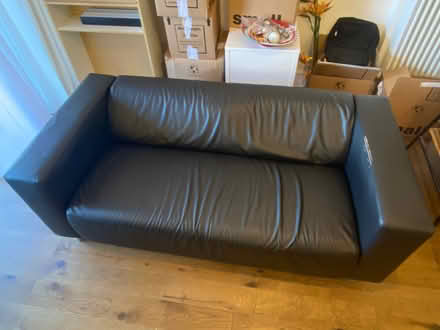 Photo of free Dark brown pleather sofa (Shepherds Bush W6) #1