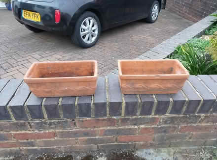 Photo of free 2 small terracotta planters. (Ware SG12) #1