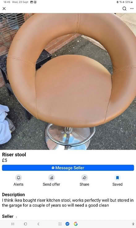Photo of free Caramel coloured rising stool (Gobowen SY11) #1