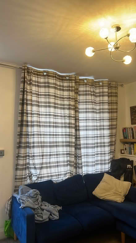 Photo of free Grey-white eyelet curtains (Greaves LA1) #2