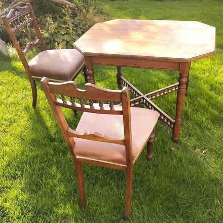Photo of free Old wooden table and four chairs (Belper DE56 1LG) #2